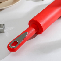 Скалка Доляна &laquo;Каппадокия&raquo;, 43&times;5 см, рабочая часть 19,5 см, цвет красный