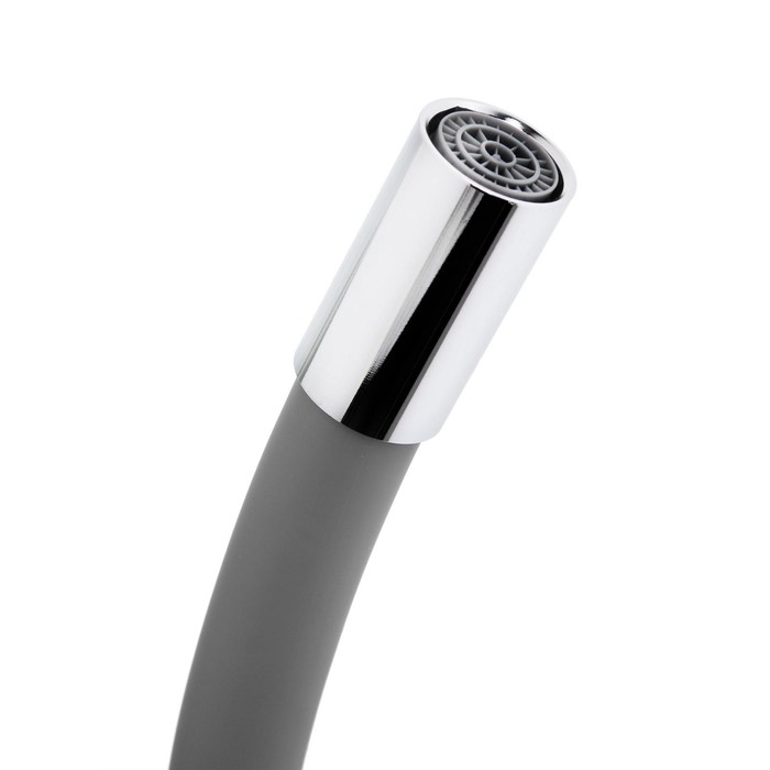 Смеситель для кухни ZEIN Z2115, однорычажный, гибкий излив, картридж 40 мм, серый/хром Смеситель для кухни ZEIN Z2115, однорычажный, гибкий излив, картридж 40 мм, серый/хром