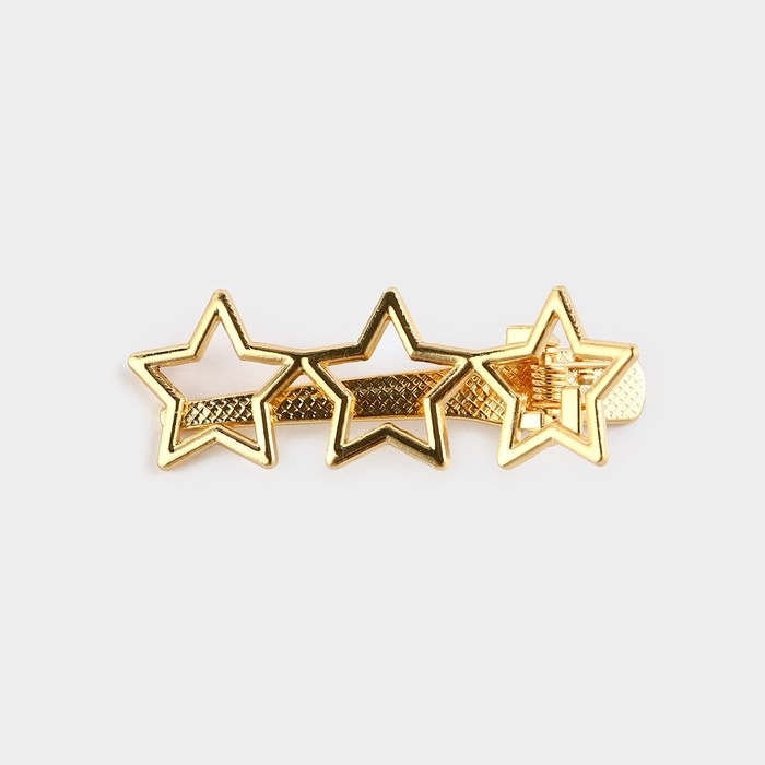 Заколка новогодняя &laquo;Ты красивая&raquo; на Новый год, звездочки, цвет золото, 5,5 х 2 см