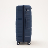 Чемодан большой 100 л (L), отдел на молнии, кодовый замок, 4 колеса, цвет синий