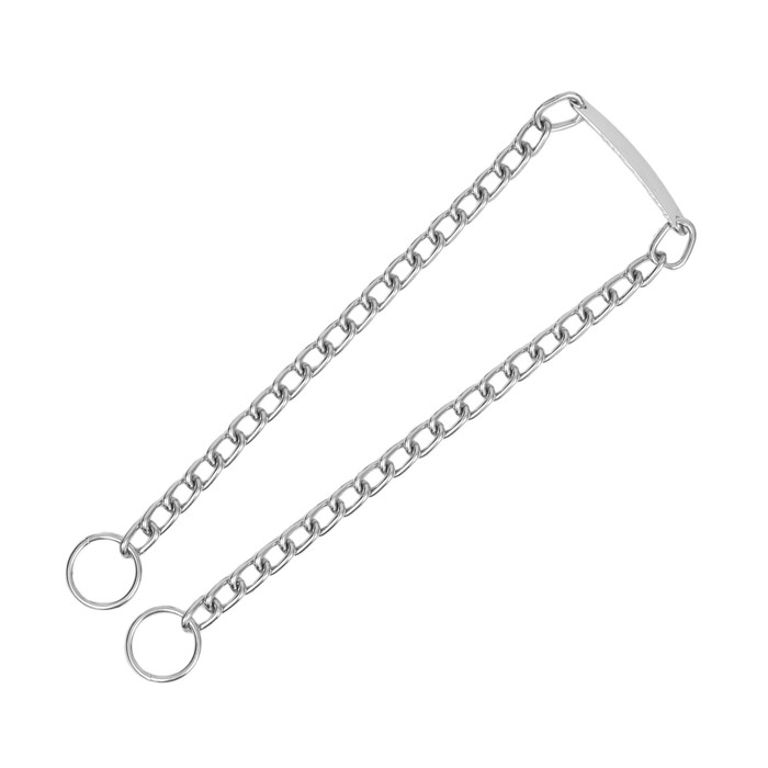 Ошейник - удавка с табличкой под гравировку, 50 см, толщина проволоки 2,5 мм