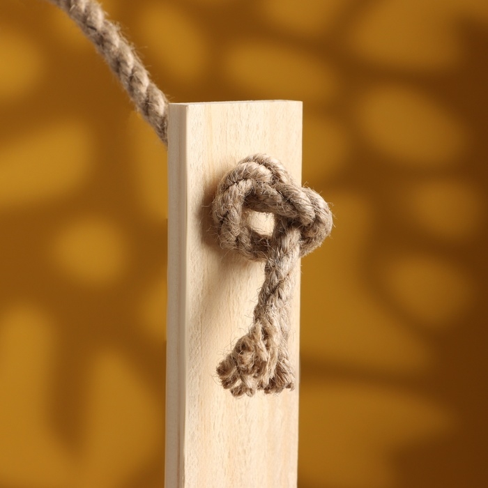 Кашпо деревянное, 15&times;12&times;9,5(25) см "Поздравляю", ручка верёвка, гравировка