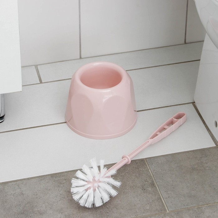 Ёршик для унитаза с подставкой &laquo;Блеск. Стандарт&raquo;, 15&times;15&times;39 см, цвет розовый