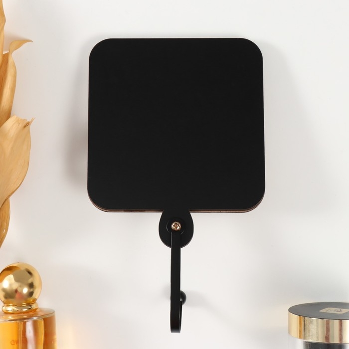 Крючок декоративный дерево Крючок декоративный дерево "Пальмовый лист" чёрный, зеркальный 4,3х11,5х19,5 см