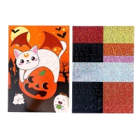 Аппликация стикерами на хэллоуин форменная &laquo;Кот&raquo;, набор для творчества