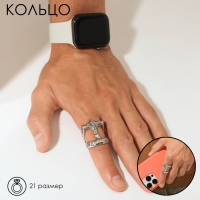 Кольцо &laquo;Тор&raquo;, цвет чернёное серебро, 21 размер