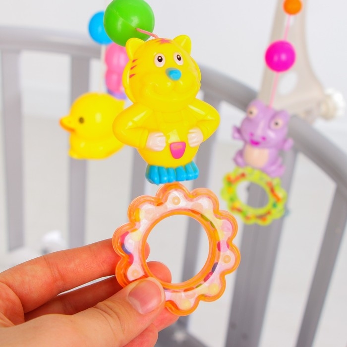 Мобиль музыкальный на кроватку &laquo;Домик. Зверятки погремушки №2&raquo;, заводной, Крошка Я