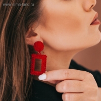 Серьги металл &laquo;Карибы&raquo; крупные, цвет красный