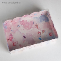 Коробка для печенья, кондитерская упаковка с PVC крышкой, &laquo;Вкусности&raquo;, 20 х 30 х 8 см