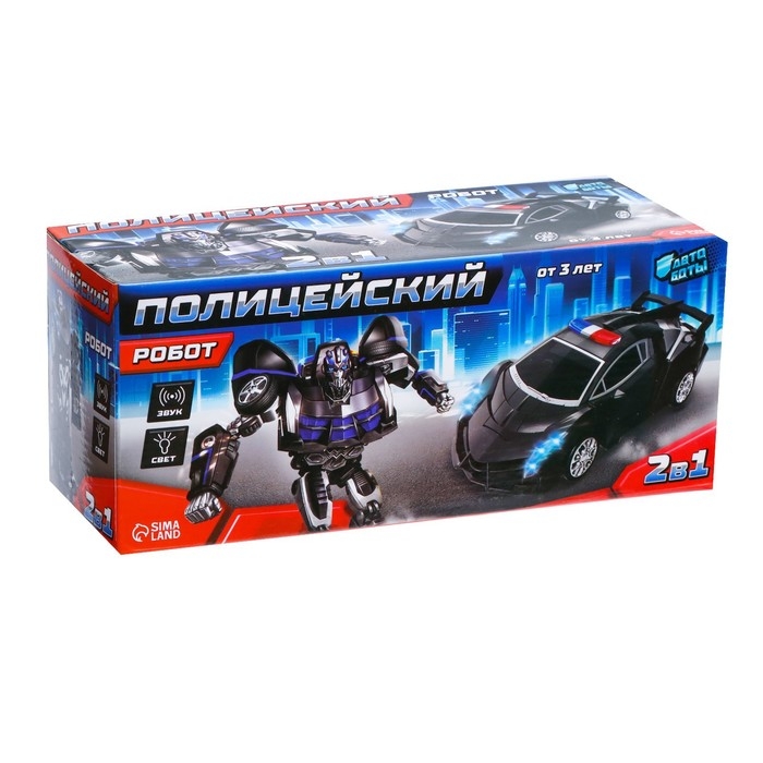 Робот &laquo;Полицейский&raquo;, трансформируется, световые и звуковые эффекты, работает от батареек