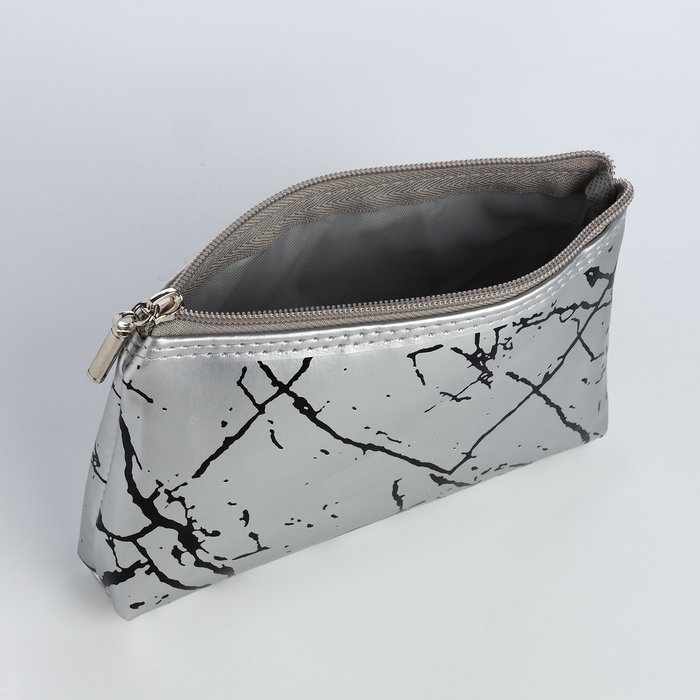 Набор косметичек 2 в 1 на молнии, цвет серебряный Набор косметичек 2 в 1 на молнии, цвет серебряный