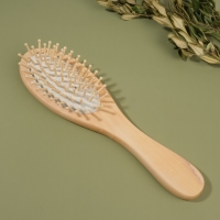 Расчёска массажная, 6 &times; 22 см, цвет &laquo;светлое дерево&raquo;