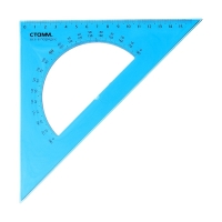 Треугольник c транспортиром 16 см Стамм Neon Cristal, 45°, пластиковый, прозрачный, неоновые цвета, европодвес, микс Треугольник c транспортиром 16 см Стамм Neon Cristal, 45°, пластиковый, прозрачный, неоновые цвета, европодвес, микс