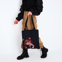 Шопер шопер &laquo;Аниме девочка&raquo;, 35х0.5х40 см, отдел без молнии, без подклада, чёрный