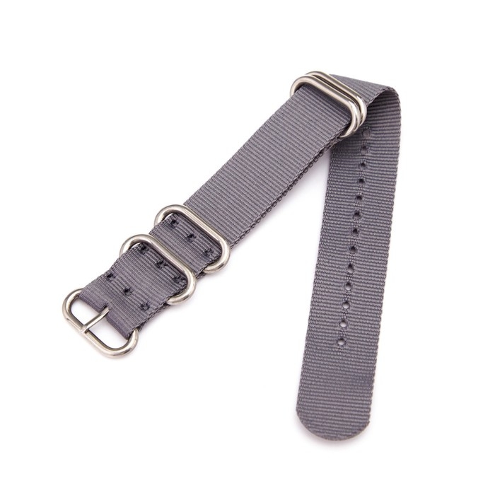 Ремешок для часов Ремешок для часов "Соломон", 20 мм, l-27 см, серый