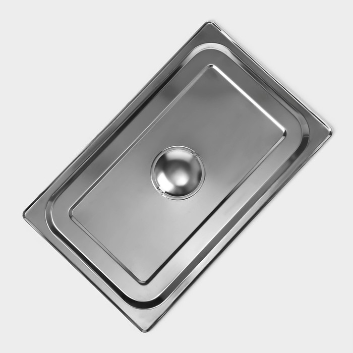 Крышка из нержавеющей стали к гастроемкости 1/1, 53&times;32,5 см, толщина 0,8 мм