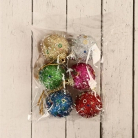 Набор шаров пластик d-4 см, 6 шт "Пайетка" микс