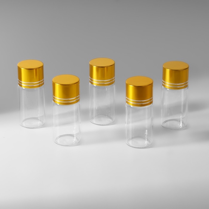 Баночки для хранения бисера, d = 2,2 &times; 5 см, 5 шт