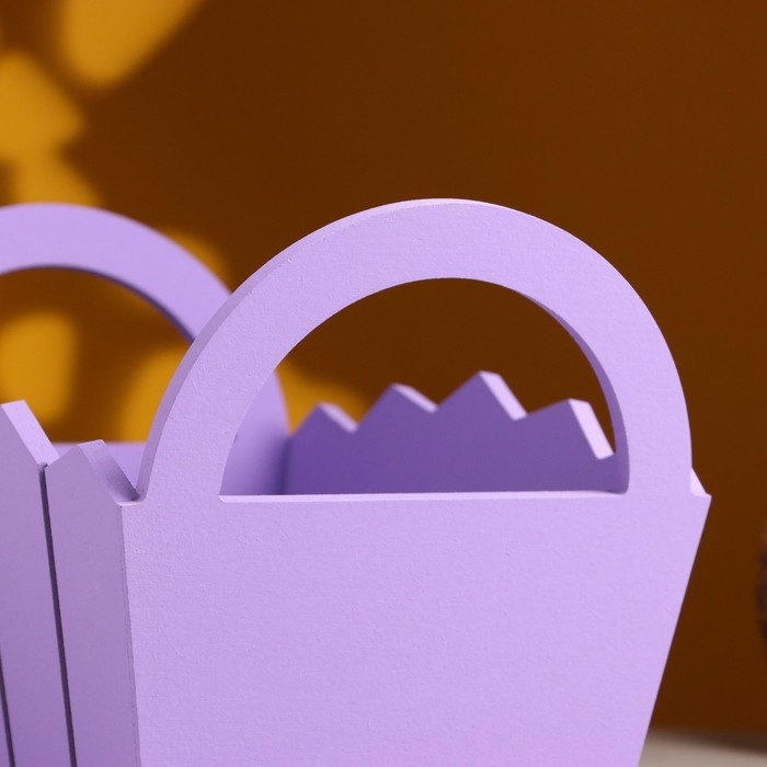 Кашпо деревянное 25×16×17 см Кашпо деревянное 25×16×17 см "Мария", ручки боковые, МДФ, Фиолетовый