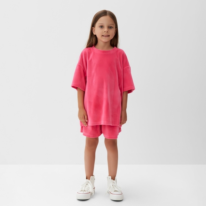 Костюм детский (футболка, шорты) KAFTAN Plushy р.36 (134-140), фуксия Костюм детский (футболка, шорты) KAFTAN Plushy р.36 (134-140), фуксия