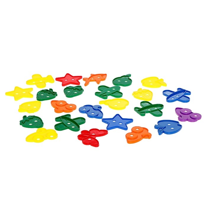 Шнуровка &laquo;Весёлые фигурки&raquo; под клапаном, 24 шт., по методике Монтессори