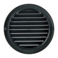 Решетка вентиляционная ZEIN, d=125 мм, круглая, с сеткой, с фланцем, неразъемная, графит