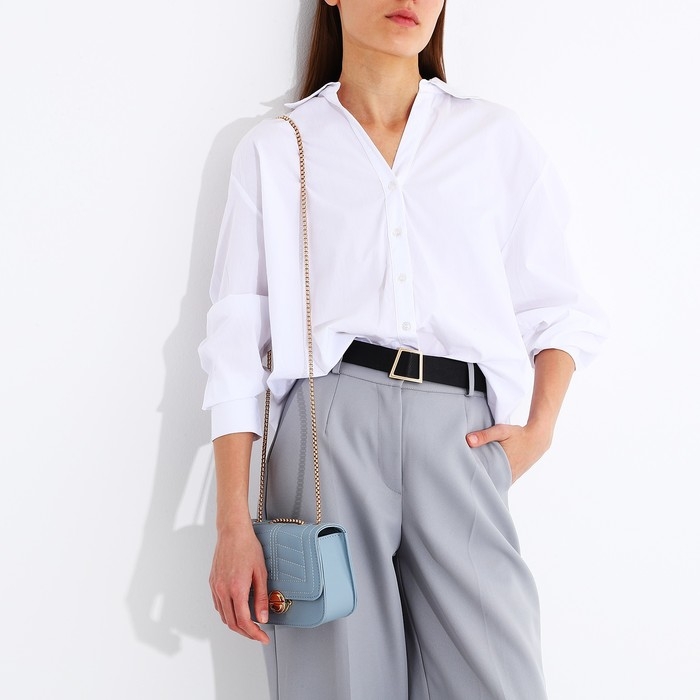 Сумка-мессенджер на клапане, цвет голубой Сумка-мессенджер на клапане, цвет голубой