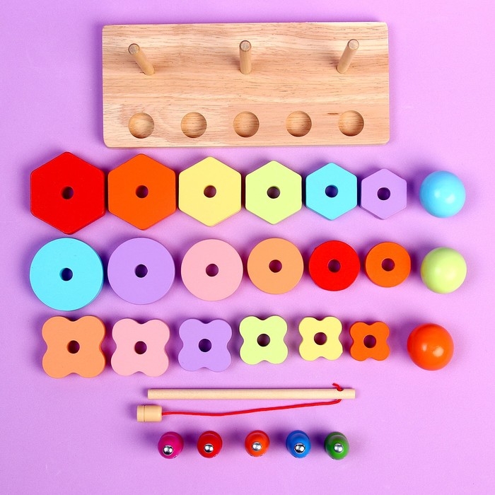 Развивающий набор &laquo;Пирамидки + рыбалка&raquo; 22 &times; 12,5 &times; 9,5 см