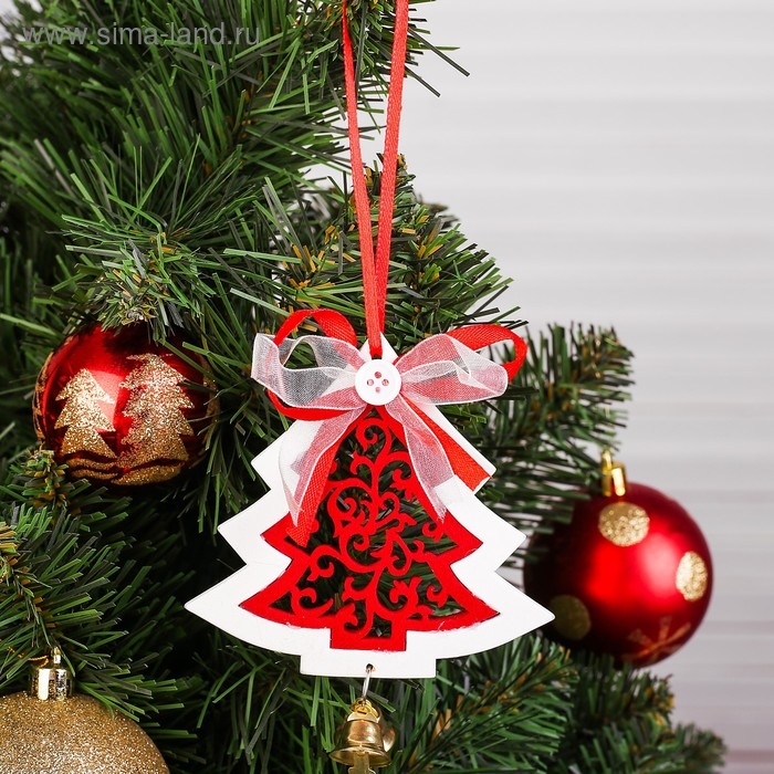 Подвеска новогодняя &laquo;С узорами и колокольчиками&raquo; МИКС