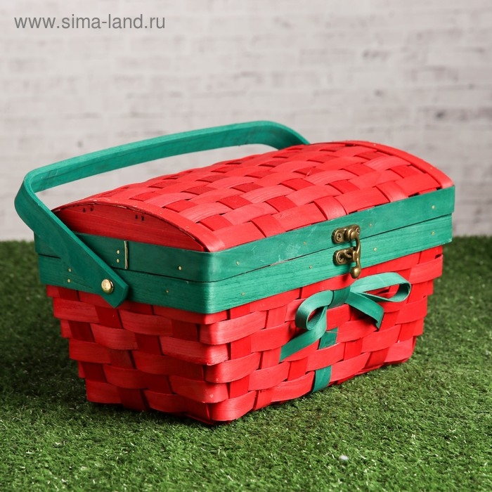 Сундук &laquo;Рождественский&raquo;, с ручкой, 27&times;16&times;21 см, шпон