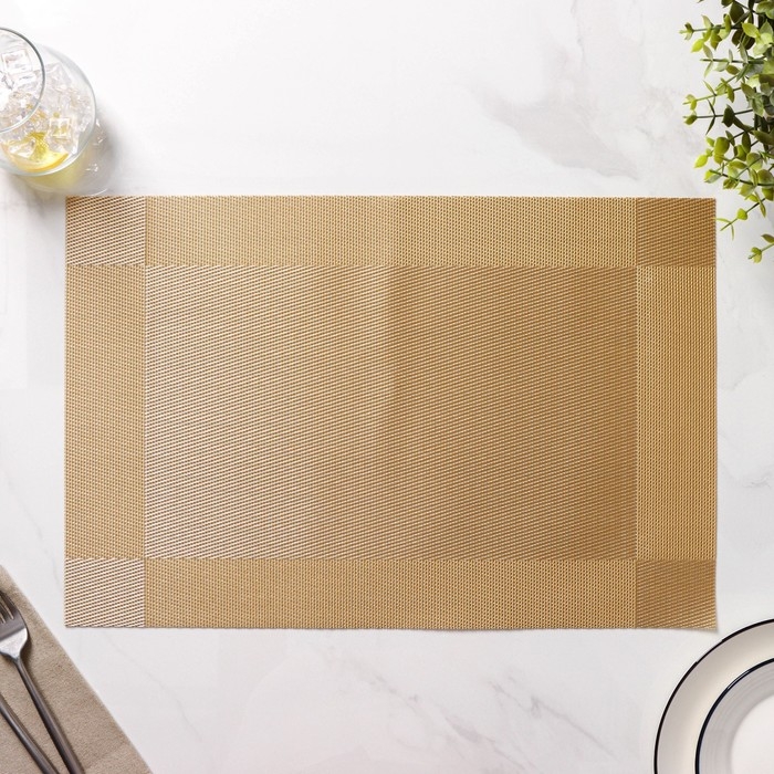 Салфетки сервировочные на стол Доляна &laquo;Шахматы&raquo;, 45&times;30 см, 4 шт, цвет карамельный