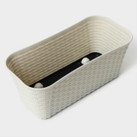 Ящик балконный &laquo;Ротанг&raquo;, 38,5 см, цвет белый