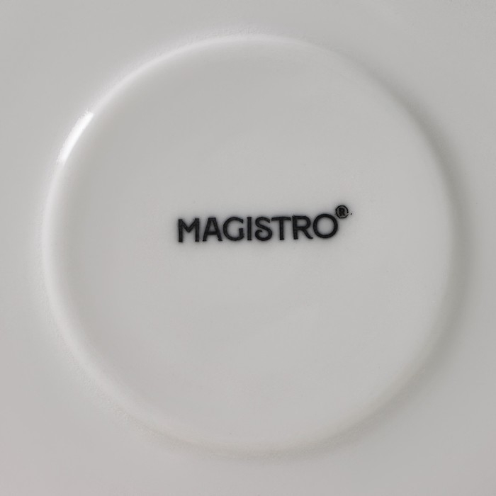 Набор чайный фарфоровый Magistro Mien, 4 предмета: 2 чашки 200 мл, 2 блюдца d=16 см, цвет белый