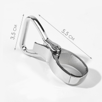 Карабин металлический, 55 &times; 35 мм / 26 &times; 3,5 мм, 2 шт, цвет серебряный