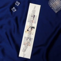 Аксессуар для волос "Никки" цветочки с листиками, 23 см, серебро Аксессуар для волос "Никки" цветочки с листиками, 23 см, серебро