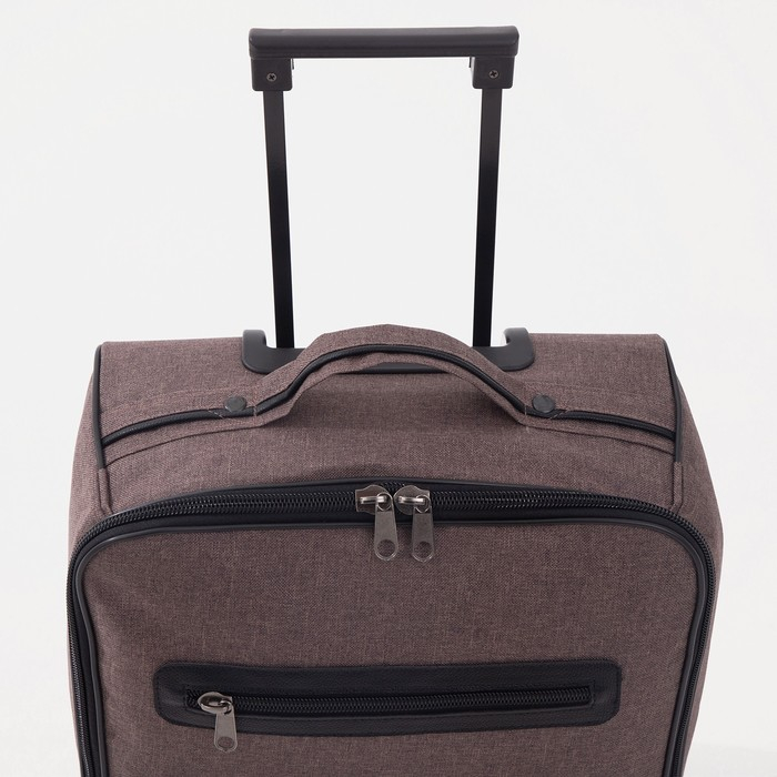 Пилот-кейс 16", &laquo;Сакси&raquo;, отдел на молнии, наружный карман, цвет коричневый