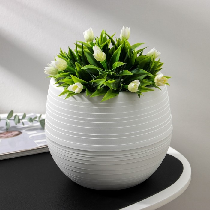 Горшок для цветов &laquo;Япония&raquo;, 3 л, цвет белый