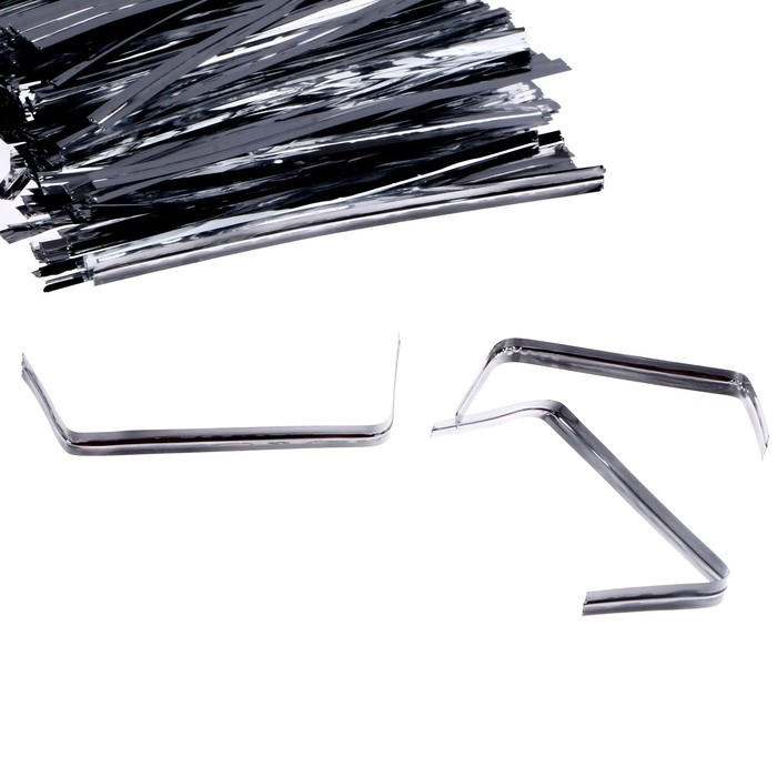 Клип-лента, набор 500 шт., длина 1 шт. &mdash; 8 см, цвет серебряный