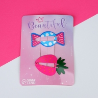 Подарочный набор для девочки &laquo;Белый котик&raquo;, сумка, заколки для волос, цвет розовый