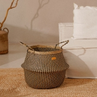 Корзина для белья плетеная круглая SL Home &laquo;Сорренто&raquo;, камыш, 35&times;45 см