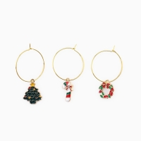 Подвески на ножки бокала новогодние &laquo;Счастливого нового года&raquo; на Новый год, 3 шт,, диам, 3 см