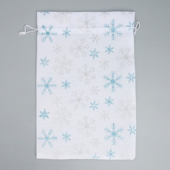 Мешочек подарочный холща «Новогоднее чудо», снежинки, 20 х 30 см +/- 1.5 см, Новый год Мешочек подарочный холща «Новогоднее чудо», снежинки, 20 х 30 см +/- 1.5 см, Новый год