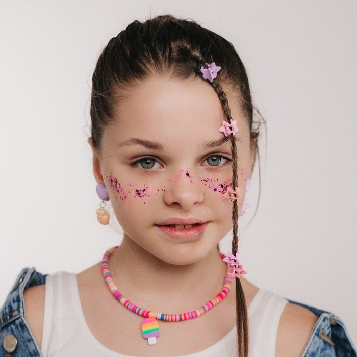 Набор детский &laquo;Выбражулька&raquo; 2 предмета: бусы, браслет, эскимо, цветной