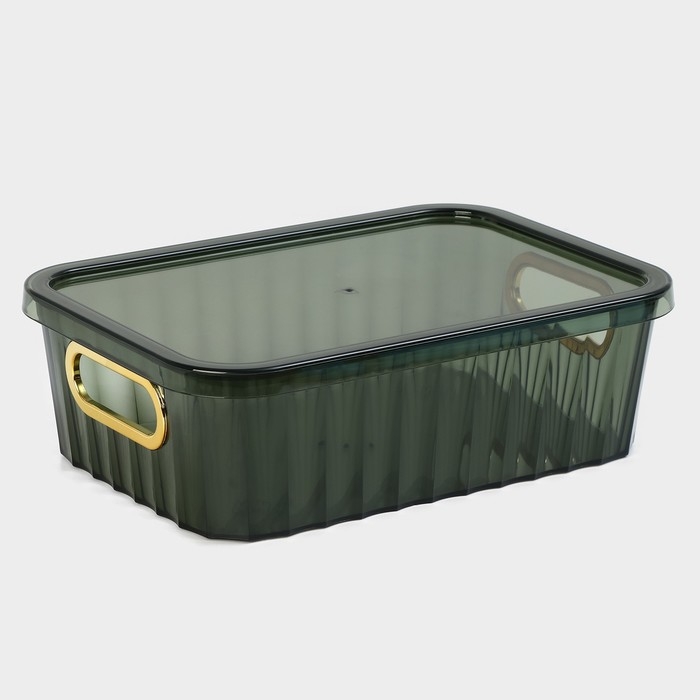 Контейнер для хранения с крышкой &laquo;Грани&raquo;, 25,5&times;18&times;8 см, цвет МИКС