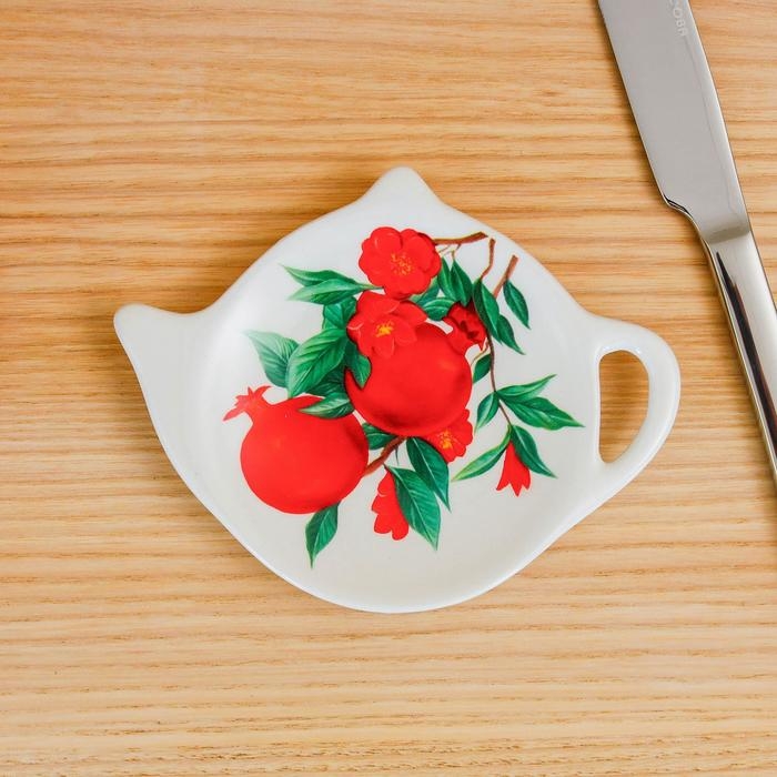 Подставка под чайный пакетик Доляна &laquo;Гранат&raquo;, 12&times;8,4 см