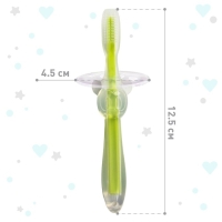 Прорезыватель для зубов детский, Крошка Я, щеточка, массажер для десен, грызунок для малыша, от 3 мес., цвет зелёный. Прорезыватель для зубов детский, Крошка Я, щеточка, массажер для десен, грызунок для малыша, от 3 мес., цвет зелёный.