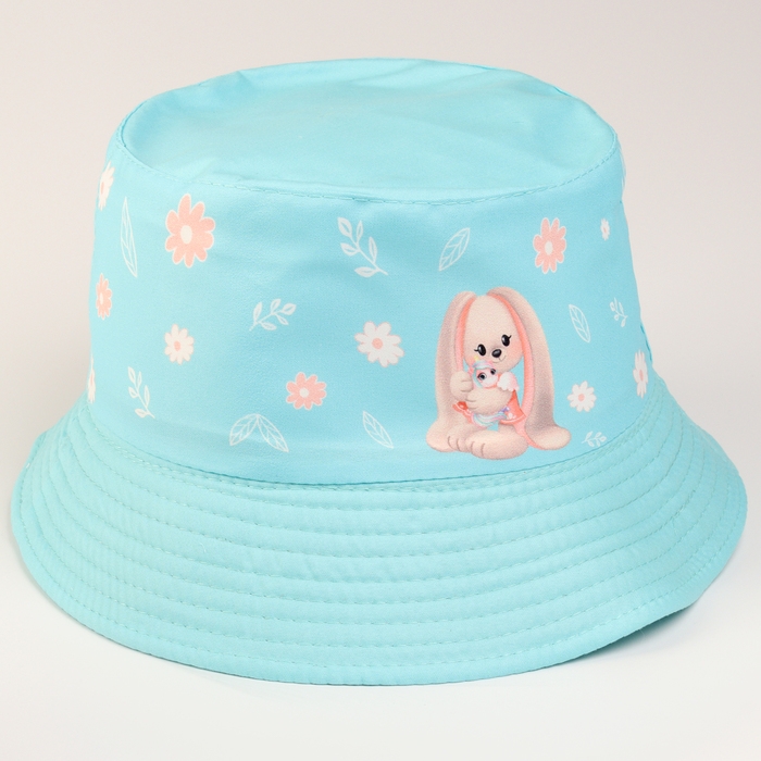 Панама детская для девочки &laquo;Зайка Лу&raquo;, цвет голубой, р-р 54