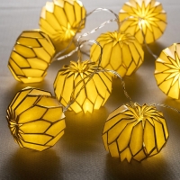 Гирлянда &laquo;Нить&raquo; 2 м с насадками &laquo;Белый фонарик&raquo;, IP20, прозрачная нить, 10 LED, батарейки AAх2 (в комплекте), свечение тёплое белое