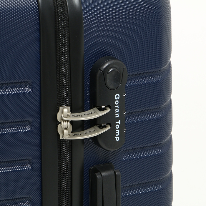 Чемодан средний 59 л (M) Goran Tomp, отдел на молнии, кодовый замок, 4 колеса, цвет синий Чемодан средний 59 л (M) Goran Tomp, отдел на молнии, кодовый замок, 4 колеса, цвет синий