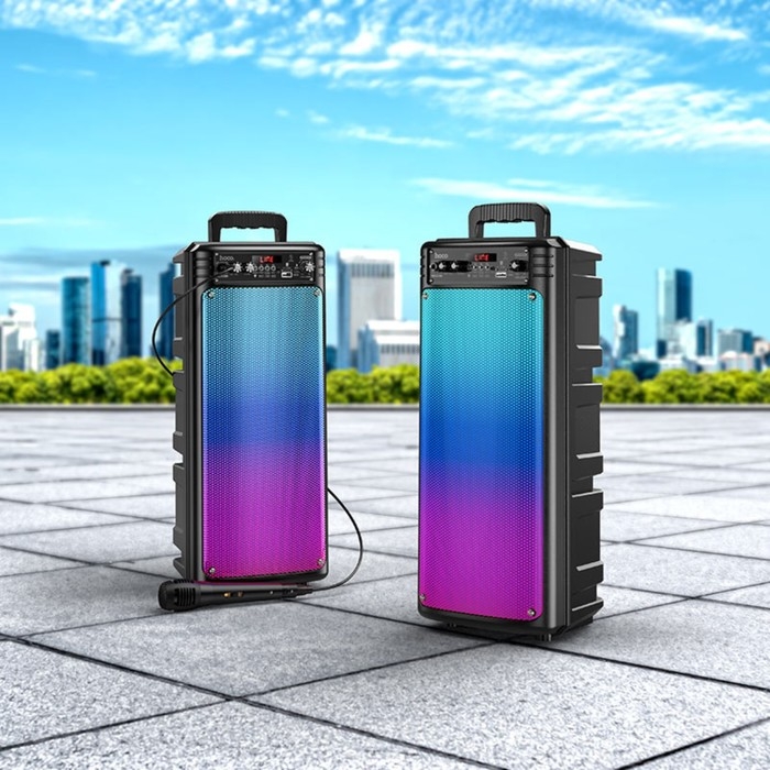 Портативная колонка Hoco BS52, 20 Вт, 2200 мАч, BT5.0, TWS, USB, AUX, FM-радио, чёрная Портативная колонка Hoco BS52, 20 Вт, 2200 мАч, BT5.0, TWS, USB, AUX, FM-радио, чёрная